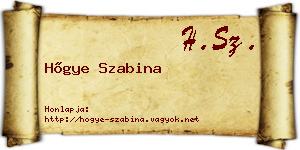 Hőgye Szabina névjegykártya